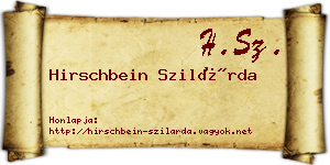 Hirschbein Szilárda névjegykártya